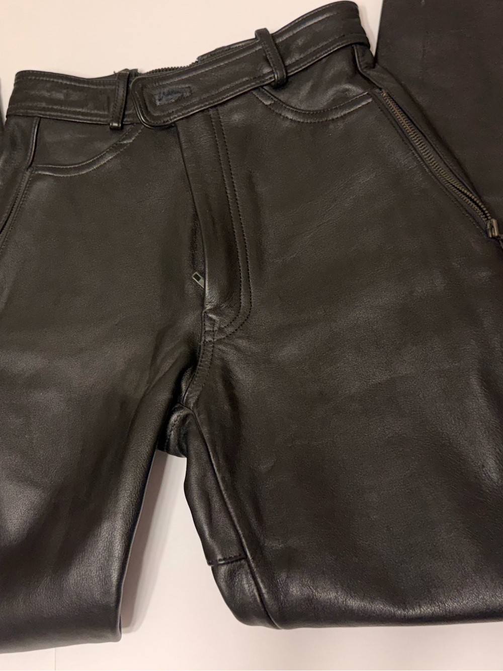 Vintage Easyriders Black Leather Motorcycle Pants Women’s Size 10 Biker